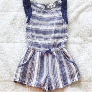 Kids Girls’ Cat and Jack Blue and White Romper